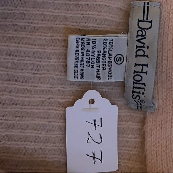 David Hollis Pink Cable Knit Cardigan Sweater | Pearl Buttons | Size Small - Picture 2 of 5